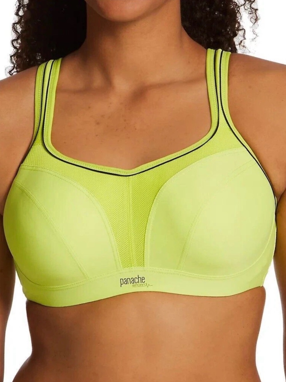 Panache Sport Neon Yellow High Impact Sports Bra No Bounce Underwire Support 32E